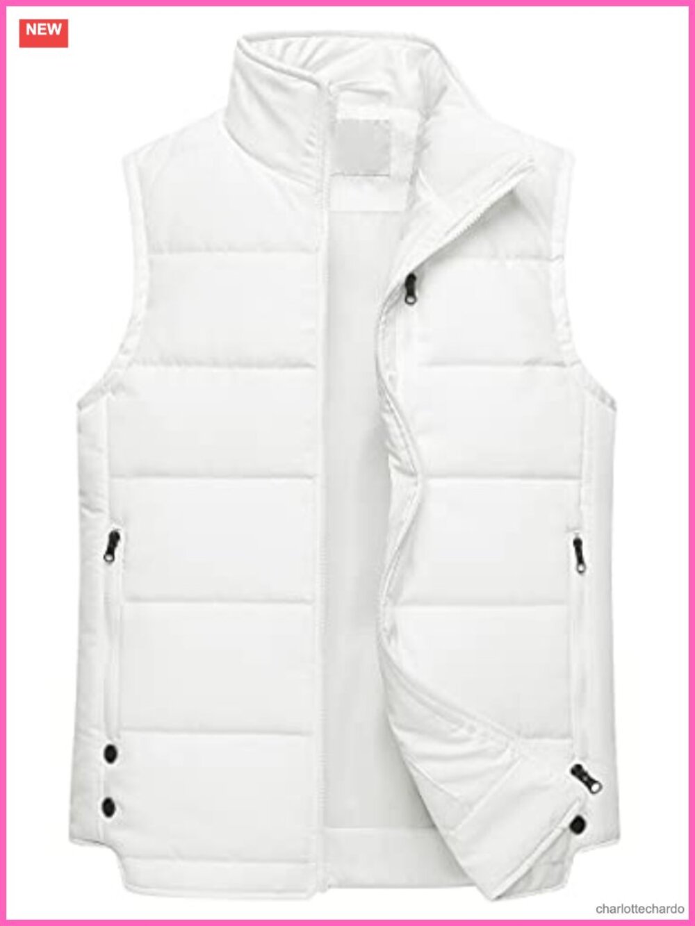 Chrisuno Women's Puffer Vest Quilted Stand Collar Padded Ski Outdoor Vest
